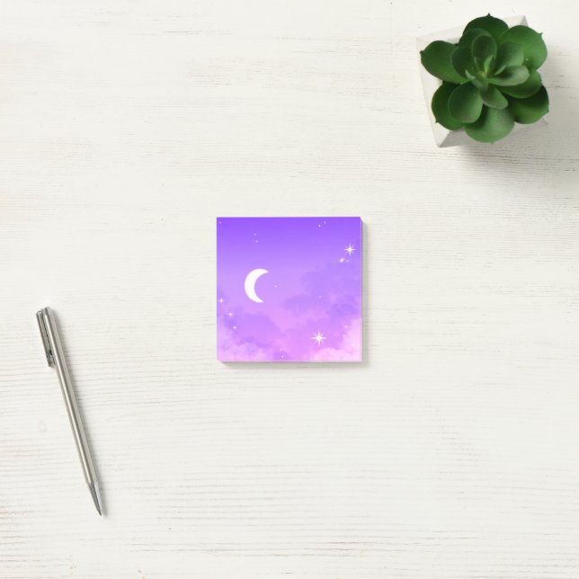 Post-It Notes Céleste Purple Lune Scenery (Bureau)