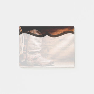 Post-it® Notes chatoyantes Cowboy Boots Barn Wood Rustic Co
