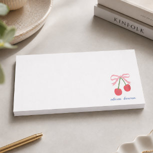 Post-It Notes   Cherry Coquette Bow Cut