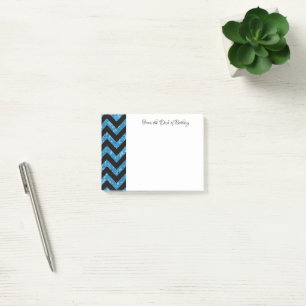 Post-it® Notes Chevron Parties scintillant bleue