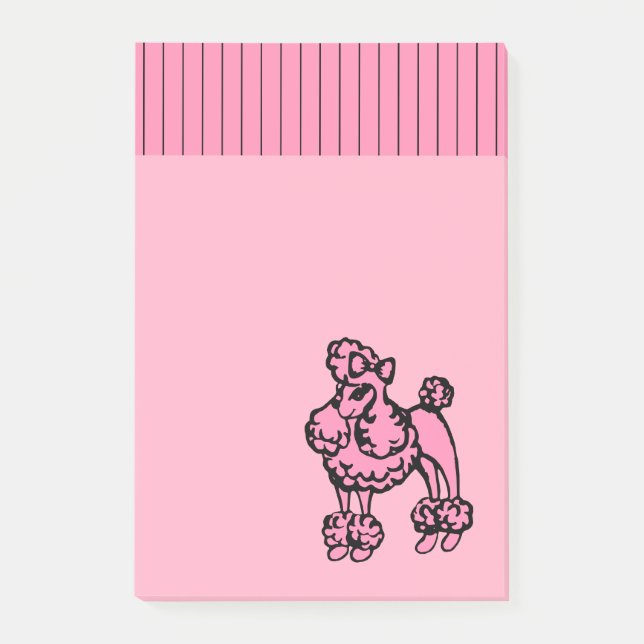Post-it Notes Chien Caniche Rose (Devant)