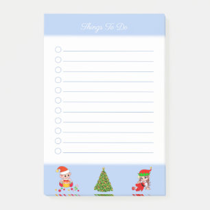 Post-it Notes Choses à Faire Arbre de Noël et Elfe