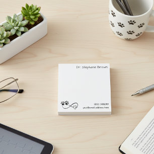 Post-it Notes Cœur et Pattes Personnalisés à l'Inf