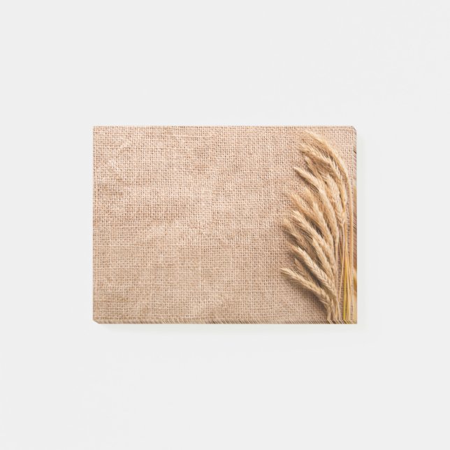 Post-it® Notes collantes Blé sur Burlap Sack Country Rustic (Devant)