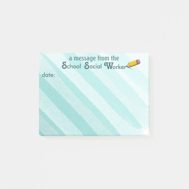 Post-it® Notes collantes d'aquarelle d'assistant social (Devant)