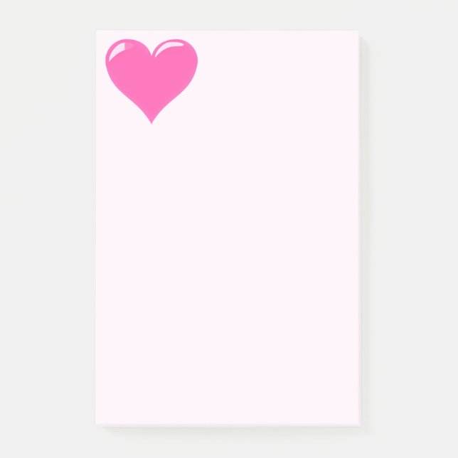 Post-it® Notes collantes de coeur rose (Devant)