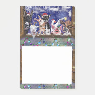 Post-it® Notes collantes de Noël Funny Farm Animal Party