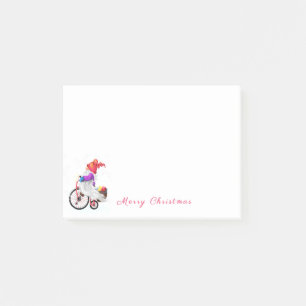 Post-it® Notes collantes de Noël Gnome avec vélo et cadeaux