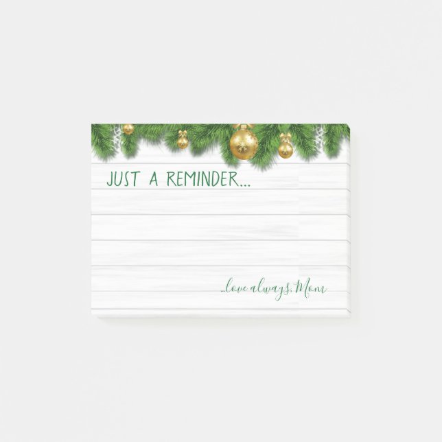 Post-it® Notes collantes de vert de Noël de pays de rappel (Devant)