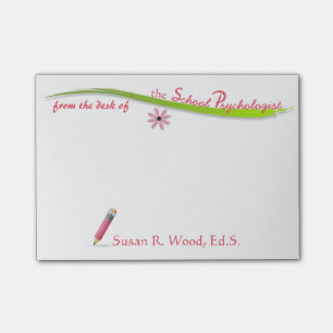 Post-it® Notes collantes du crayon rose du psychologue