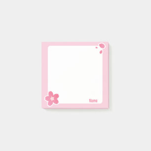 Post-it® Notes collantes en fleurs de cerisier rose mignonn