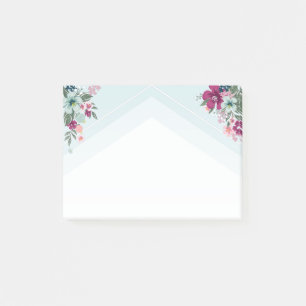 Post-it® Notes collantes Fleurs tropicales sur Blue Ombre