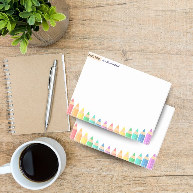 Post-it® Notes collantes personnalisées de l'enseignant - C (Personalized Teacher Post-it Notes Colorful)