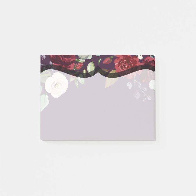 Post-it® Notes collantes Plum violet Rose or géométrique (Devant)