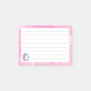 Post-it® Notes collantes rose pingouin mignon - 4"x3"