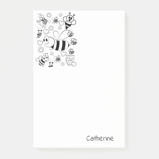 Post-it Notes Colouring Bumblebee Honeybee (Front)