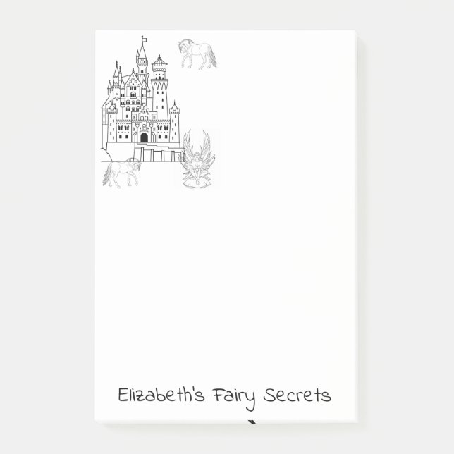 Post-it Notes Colouring Fairy Castle (Front)