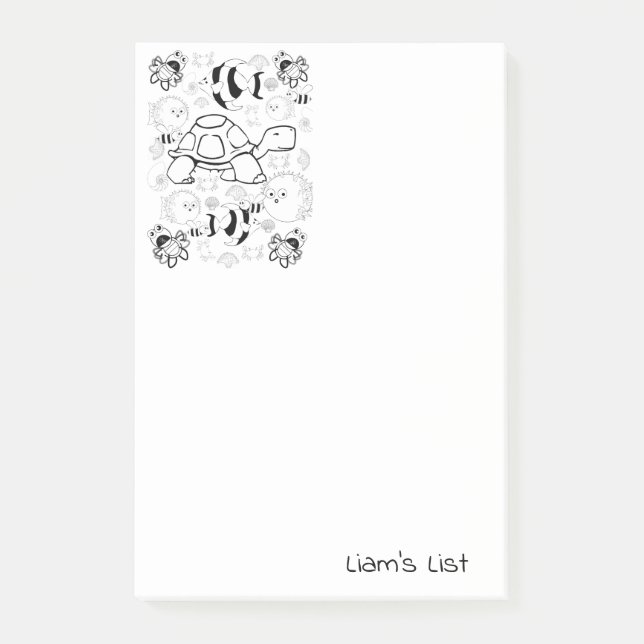 Post-it Notes Colouring Turtles Fish (Front)