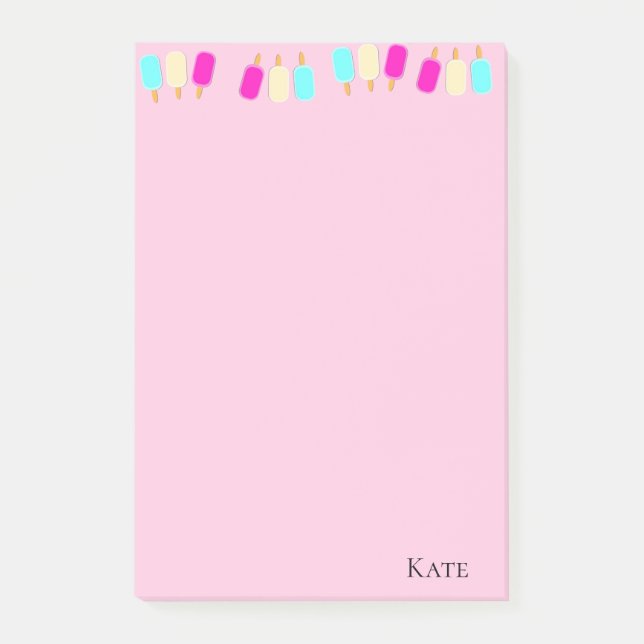 Post-it Notes Crème Glacée Rose (Devant)
