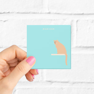 Post-it® Notes de chat au gingembre orange mignon avec nom