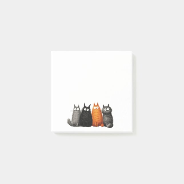 Post-it Notes de chat de dessin animé drôle (Devant)
