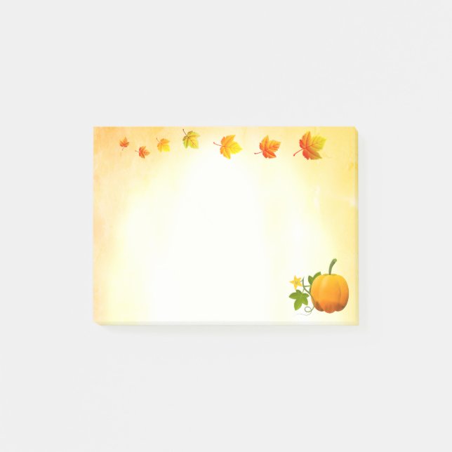 Post-it® Notes de citrouille et de feuilles d'automne (Devant)