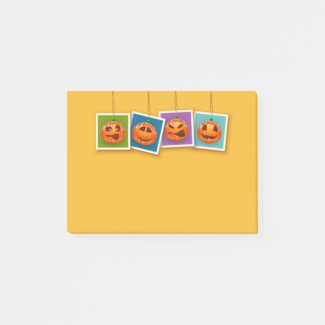 Post-It Notes de citrouilles de Halloween (Devant)