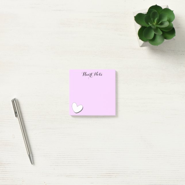 Post-it® Notes de coeur blanches sur arrière - plan rose (Bureau)