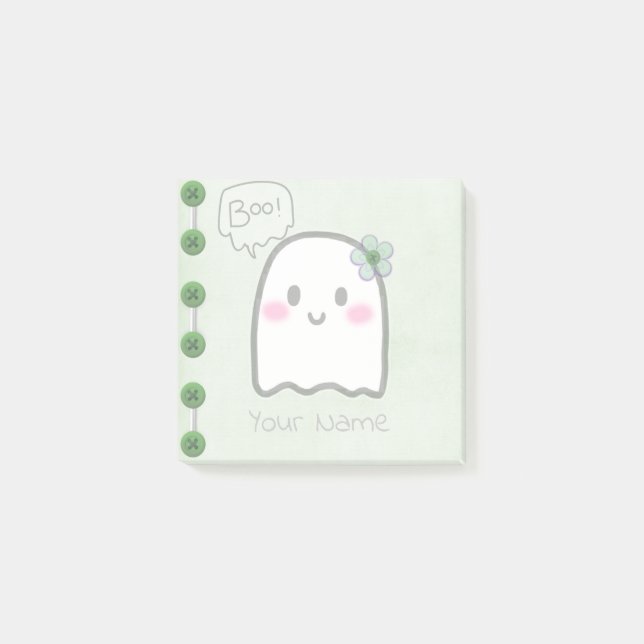 Post-it® Notes de conception de l'aquarelle mignonne Ghost  (Devant)
