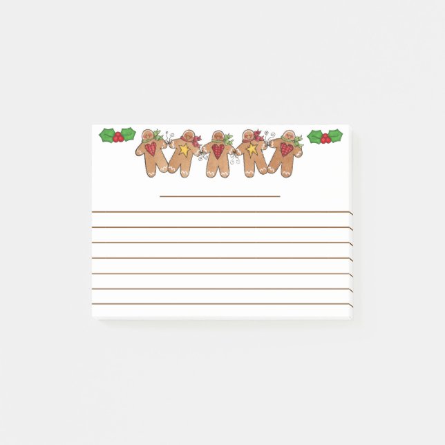 Post-it® Notes de Courrier-it® de bonhommes en pain d'épice (Devant)