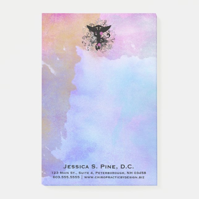 Post-it® Notes de Courrier-it® de chiropractie d'aquarelle (Devant)