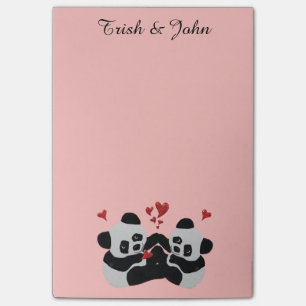 Post-it® Notes de Courrier-it® de coeurs de panda