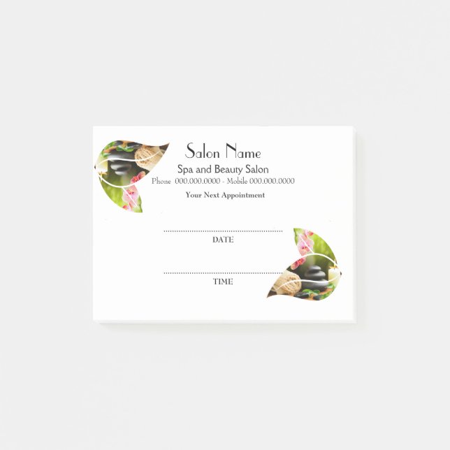 Post-it® Notes de Courrier-it® de rendez-vous de spa et de (Devant)