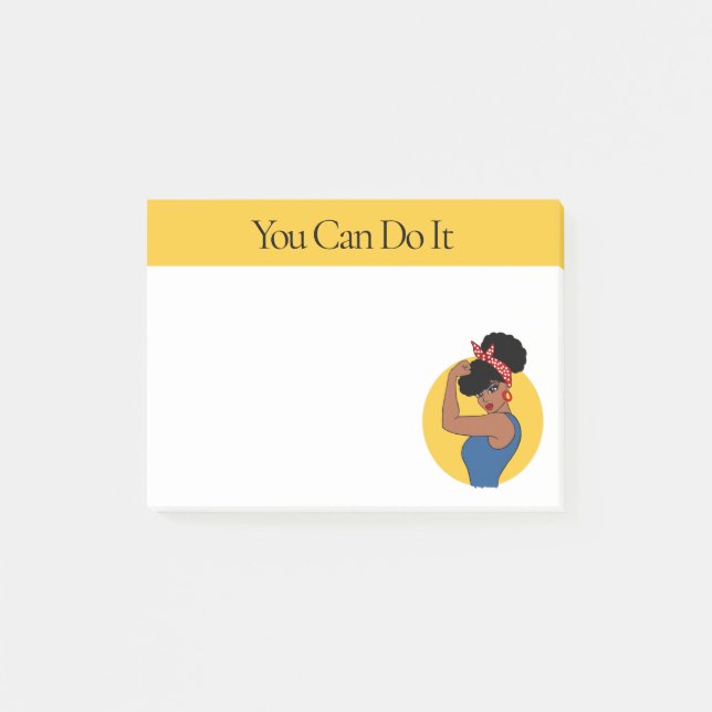 Post-it® Notes de femme noire forte (Devant)