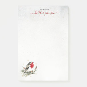 Post-it® Notes de Hearthlight Robin d'hiver Personnalisé
