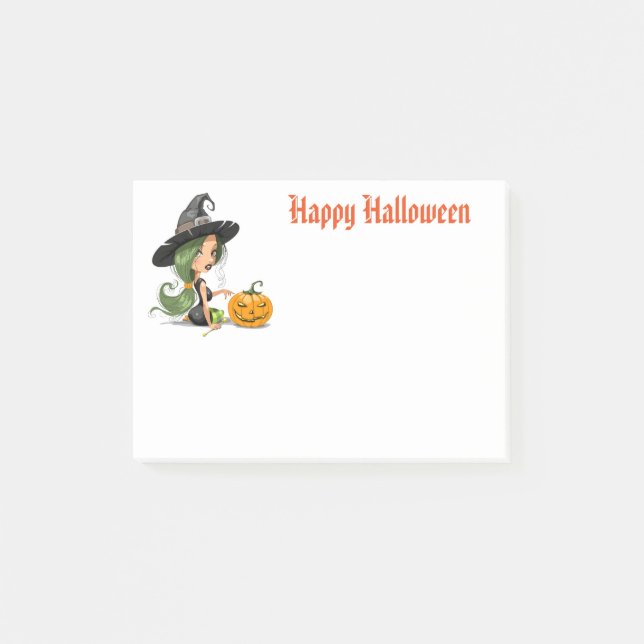 Post-it® Notes de la sorcière d'Halloween (Devant)