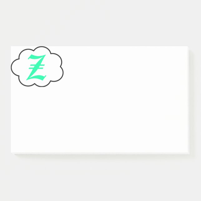 Post-it® Notes de monogramme Z initiales (Devant)