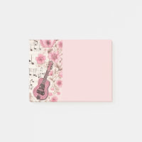 Notes de musique et Fleurs style rétro