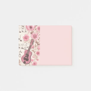 Post-it® Notes de musique et Fleurs style rétro