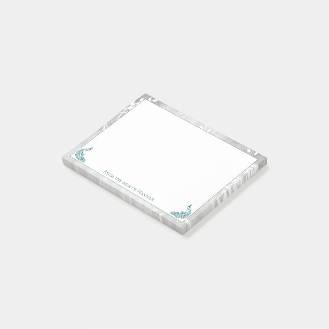 Post-it® Notes de Peacocks turquoises (Incliné)