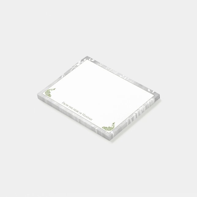 Post-it® Notes de Peacocks verts (Incliné)