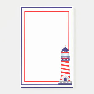 Post-It Notes de phare patriotique rouge blanc ble