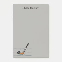 Notes de post-it "10x6"" aime hockey" d'amusement