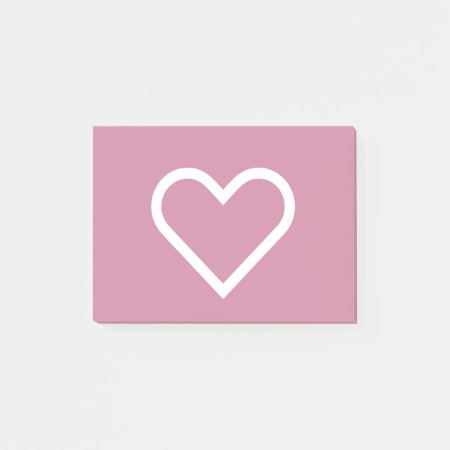 Post-it® Notes de post-it blanches roses de Valentines de (Devant)