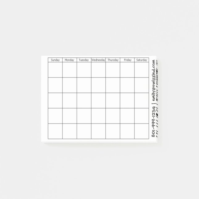 Post-it® Notes de post-it de calendrier (Devant)