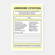 Notes de post-it "de citation impressionnante"