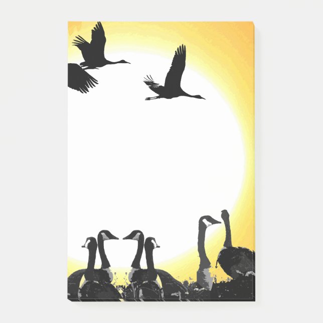 Post-it® Notes de post-it de faune d'oiseaux d'oies de grue (Devant)