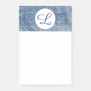 Post-it® Notes de post-it de monogramme de batik de marine