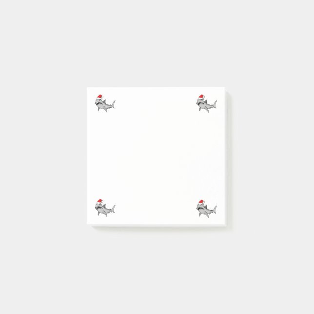 Post-it® Notes de post-it de requin de Père Noël (Devant)