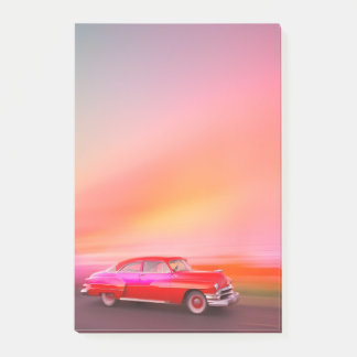 Post-it® Notes de post-it de voiture rouge vintage - Dreamy
